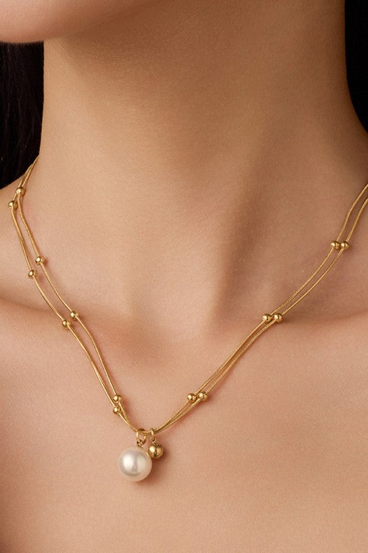 Multi Leyer with Pearl Necklace