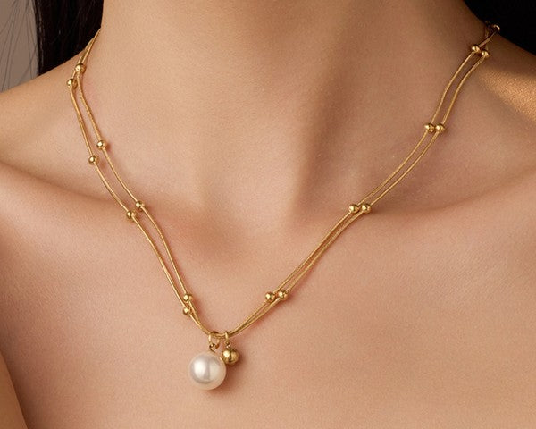 Multi Leyer with Pearl Necklace